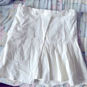 Girl white denim skirt
